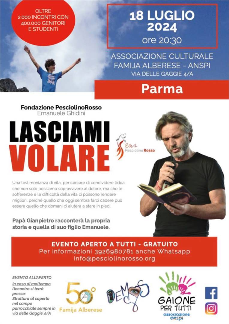 Pap&#224; Gianpietro incontra le famiglie di Parma